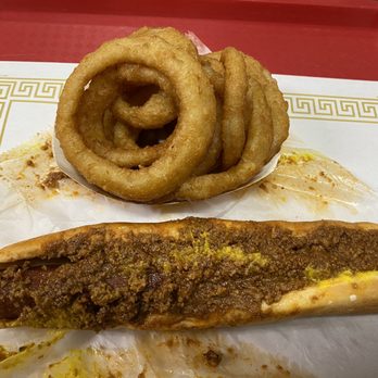 Dairy Dream Drive In - Footlong chili dog and onion rings - New American Near Me - Bennettsville, South Carolina Dairy Dream Drive In - Footlong chili dog and onion rings - New American Near Me - Bennettsville, South Carolina