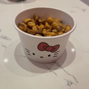 Hello Kitty Cafe - Appetizer. Garlic salted corn nuts. - Cafes Near Me - Irvine, California