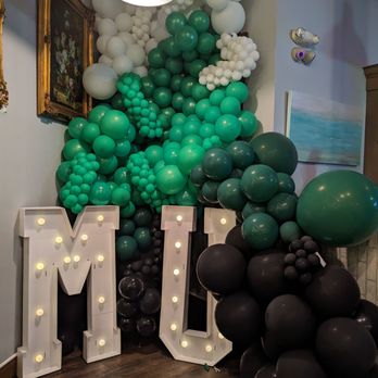 Le Bistro - Balloons set up for photos for graduation. - French Near Me - Huntington, West Virginia