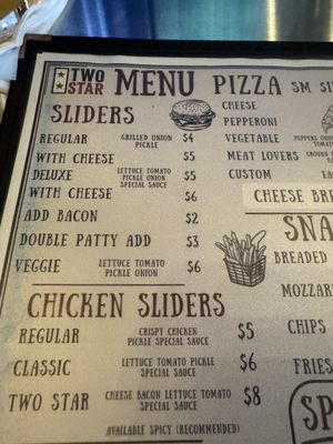 Menu photo 1 Two Star Bar Ferndale, MI