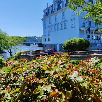 Gelston House - View of the Goodspeed Opera House from our patio table - Seafood Near Me - East Haddam, Connecticut