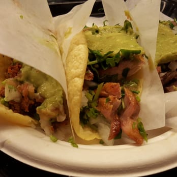 Taco Y Taco - Tacos left to right: chorizo, pollo, asada - Mexican Near Me - Henderson, Nevada