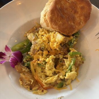 Jax On The Tracks - Urban bowl with side of biscuit - New American Near Me - Houston, Texas