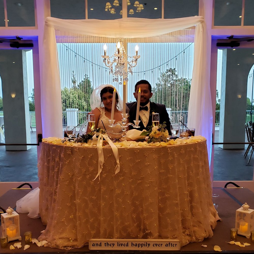 Pipe and Drape OC - The sweetheart table made extra special by Cindy's creativity - Wedding Planning Near Me Pipe and Drape OC - The sweetheart table made extra special by Cindy's creativity - Wedding Planning Near Me