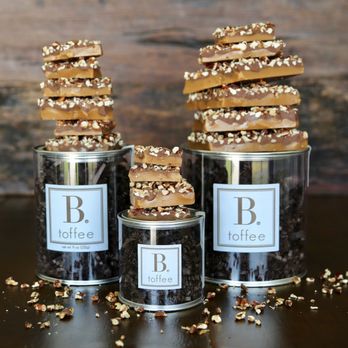 B Toffee - B. toffee Signature Canisters of milk and dark chocolate pecan toffee. Founded from Newport Beach. It's Simply the best! - Chocolatiers & Shops Near Me - Irvine, California