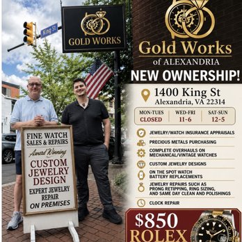 Gold Works - Under new ownership! - Jewelry Near Me - Alexandria, Virginia Gold Works - Under new ownership! - Jewelry Near Me - Alexandria, Virginia