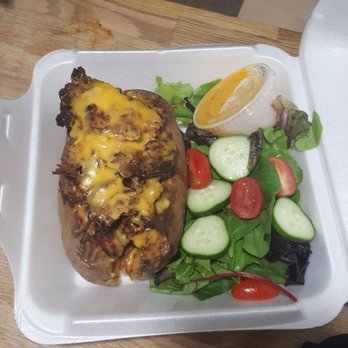 The Wagon Wheel Restaurant - baked potato stuffed with brisket and cheese. very good - Salad Near Me - Deale, Maryland The Wagon Wheel Restaurant - baked potato stuffed with brisket and cheese. very good - Salad Near Me - Deale, Maryland