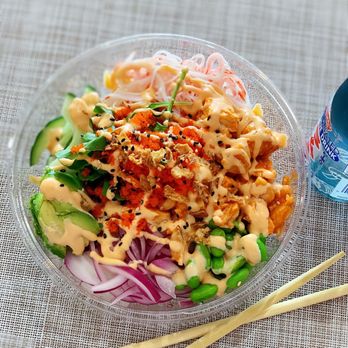 Maui Poke Bowl - a bowl of food with chopsticks - Hawaiian Near Me - Newark, Delaware Maui Poke Bowl - a bowl of food with chopsticks - Hawaiian Near Me - Newark, Delaware