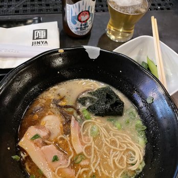 JINYA Ramen Bar - Logan Circle - Tonkatsu black ramen, bok choi, with a white ale - Ramen Near Me - Washington, DC, District of Columbia
