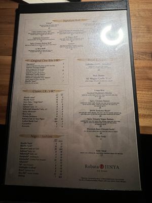 Menu photo 1 Robata JINYA - 3rd St. Los Angeles, CA Menu photo 1 Robata JINYA - 3rd St. Los Angeles, CA