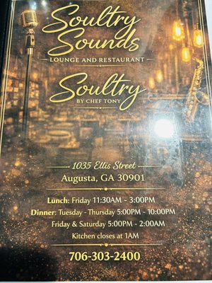 Menu photo 1 Soultry Sounds Ultra Lounge Augusta, GA Menu photo 1 Soultry Sounds Ultra Lounge Augusta, GA