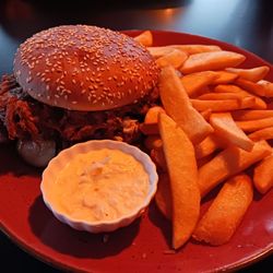 Flame Diner - Pulled Pork Burger mit Beilagen / with sides