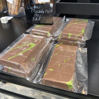 GK Pastry - Viral Dubai chocolate bars aka "Can't Get Knafeh of It" or  Knafeh chocolate pistachios bar.  $25. - Bakeries Near Me - Mountain View, California