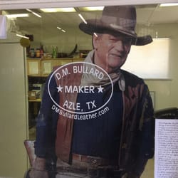 Bullard Leather - Look who greets you coming into the shop. "The Duke" approved.