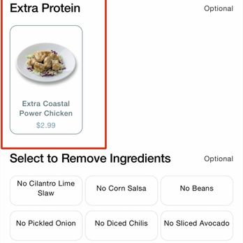 California Fish Grill - This is the option for an extra serving of Chicken on their menu. - Seafood Near Me - Culver City, California California Fish Grill - This is the option for an extra serving of Chicken on their menu. - Seafood Near Me - Culver City, California