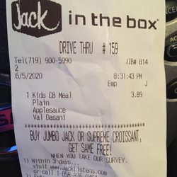 Jack in the Box - Receipt