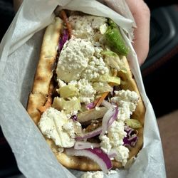 Mediterranean Market & Deli - Gyro Sandwich - Meat itself is pretty tasty, not dried out or anything. Tomatoes were kinda hard though.