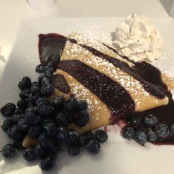 Main Street Crepe w/ Blueberry Coulis. Careful: the blueberry coulis is $3 extra- it doesn't say that on the menu.