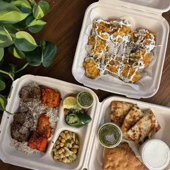 DeAfghanan Cuisine - Mixed grill plate with chicken and beef, potato bolani, mantu - Afghan Near Me - Fremont, California DeAfghanan Cuisine - Mixed grill plate with chicken and beef, potato bolani, mantu - Afghan Near Me - Fremont, California
