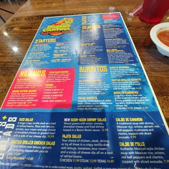 Cactus Cantina Mexican Grill - Menu (More on other side) - Mexican Near Me - Orange Beach, Alabama
