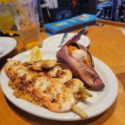 Shrimp with Rice and Sweet Baked Potato