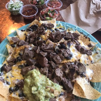 Dos Coyotes Border Cafe - Navajo nachos w/ steak hold the sour cream - Mexican Near Me - Sacramento, California