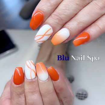 Blu Nail Spa - Feeling the heat with these fiery orange nails! - Nail Salons Near Me - North Royalton, Ohio Blu Nail Spa - Feeling the heat with these fiery orange nails! - Nail Salons Near Me - North Royalton, Ohio