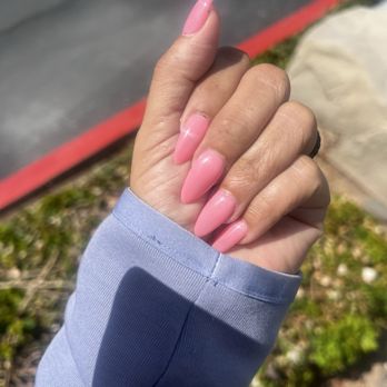 K&D Nails Salon - Pink almond shaped gel x set - Nail Salons Near Me - Livermore, California K&D Nails Salon - Pink almond shaped gel x set - Nail Salons Near Me - Livermore, California