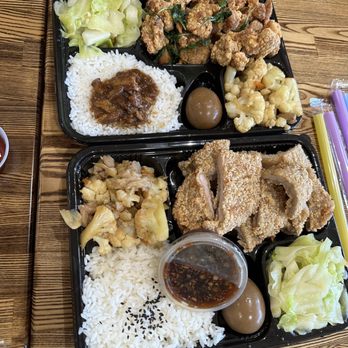 O2 Valley - popcorn chicken bento + fried pork chop bento - Bubble Tea Near Me - Cupertino, California O2 Valley - popcorn chicken bento + fried pork chop bento - Bubble Tea Near Me - Cupertino, California