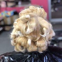 Hair by Millie Lugo - Silk press with curls and custom color
