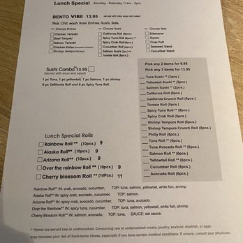 Sushi Vibe - Menu - Sushi Bars Near Me - Phoenix, Arizona Sushi Vibe - Menu - Sushi Bars Near Me - Phoenix, Arizona