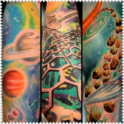 Dragonland Tattoo - A couple examples of SPACE tattoos by Dan Dittmer