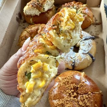 Bloom Bagels - Corn cheese (inside) - Bagels Near Me - Campbell, California