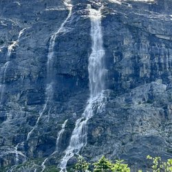 Joffre Lakes Provincial Park - Incredible waterfall at Upper Joffre Lake.