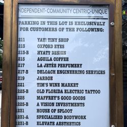 Directory listing on Swanson's Ivanhoe Row in Ivanhoe Village, Orlando, Florida