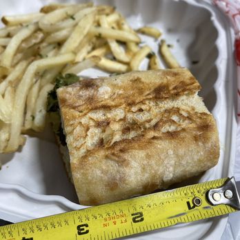 Mimi's Cafe - My tiny $12, three inch sandwich and a handful of cold shoe string fries - Breakfast & Brunch Near Me - Reno, Nevada