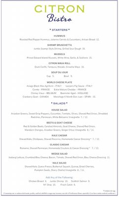Menu photo 6 Citron Bistro Vero Beach, FL Menu photo 6 Citron Bistro Vero Beach, FL