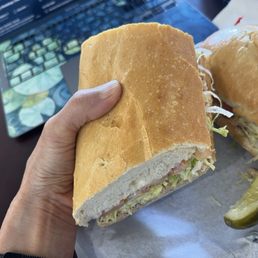 Hefty tuna on sourdough roll