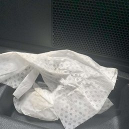 Dirty napkin in backseat