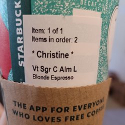 Starbucks - First time for this and it's pretty tasty. Thanks to family for the birthday Starbucks gift card.