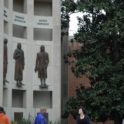 Charlottesville City Hall - Presidents Madison, Jefferson, and Monroe on City Hall Facade, Charlottesville, VA