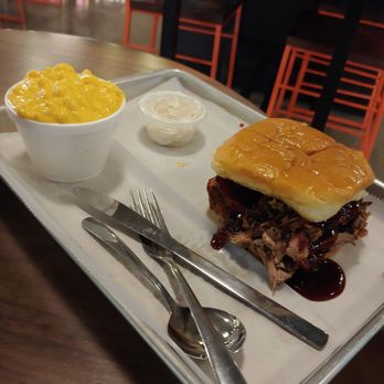 On the Rhine Eatery - Eli's barbeque sandwich with mac n cheese - Food Court Near Me - Cincinnati, Ohio On the Rhine Eatery - Eli's barbeque sandwich with mac n cheese - Food Court Near Me - Cincinnati, Ohio