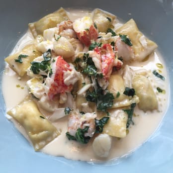 L'Amico - Agnolotti pasta with scallops, lobster, shrimp in lemon-mascarpone sauce. Decadent while light and absolutely divine! - Italian Near Me - New York, New York