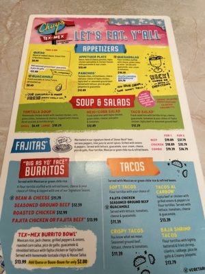 Menu photo 2 Chuy's Houston, TX