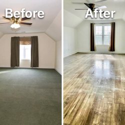 Blessings General Contractor - We removed the old carpet and replaced with vinyl flooring, and we painted the walls and ceilings, giving this room a great makeover!