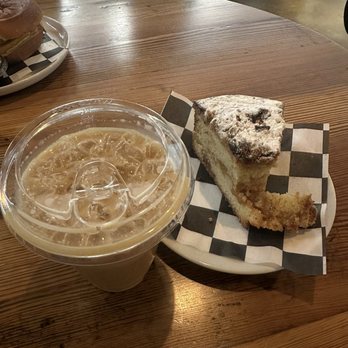 Soul Coffee - White rabbit latte and peach jam crumble cake - Coffee & Tea Near Me - Jacksonville, Florida Soul Coffee - White rabbit latte and peach jam crumble cake - Coffee & Tea Near Me - Jacksonville, Florida