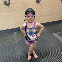 American Swim Academy - Ready for her swim lessons in the pre lesson swim area