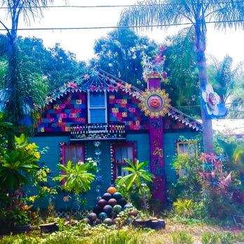 Bowling Ball House - Side view of Whimzeyland -Bowling Ball house - Art Galleries Near Me - Safety Harbor, Florida