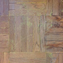 The parquet floor that was ruined.