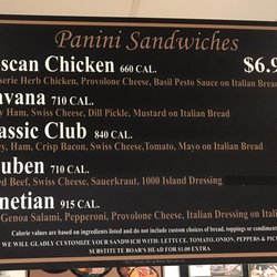 MCBH Commissary - Panini menu as of 9/17/17.